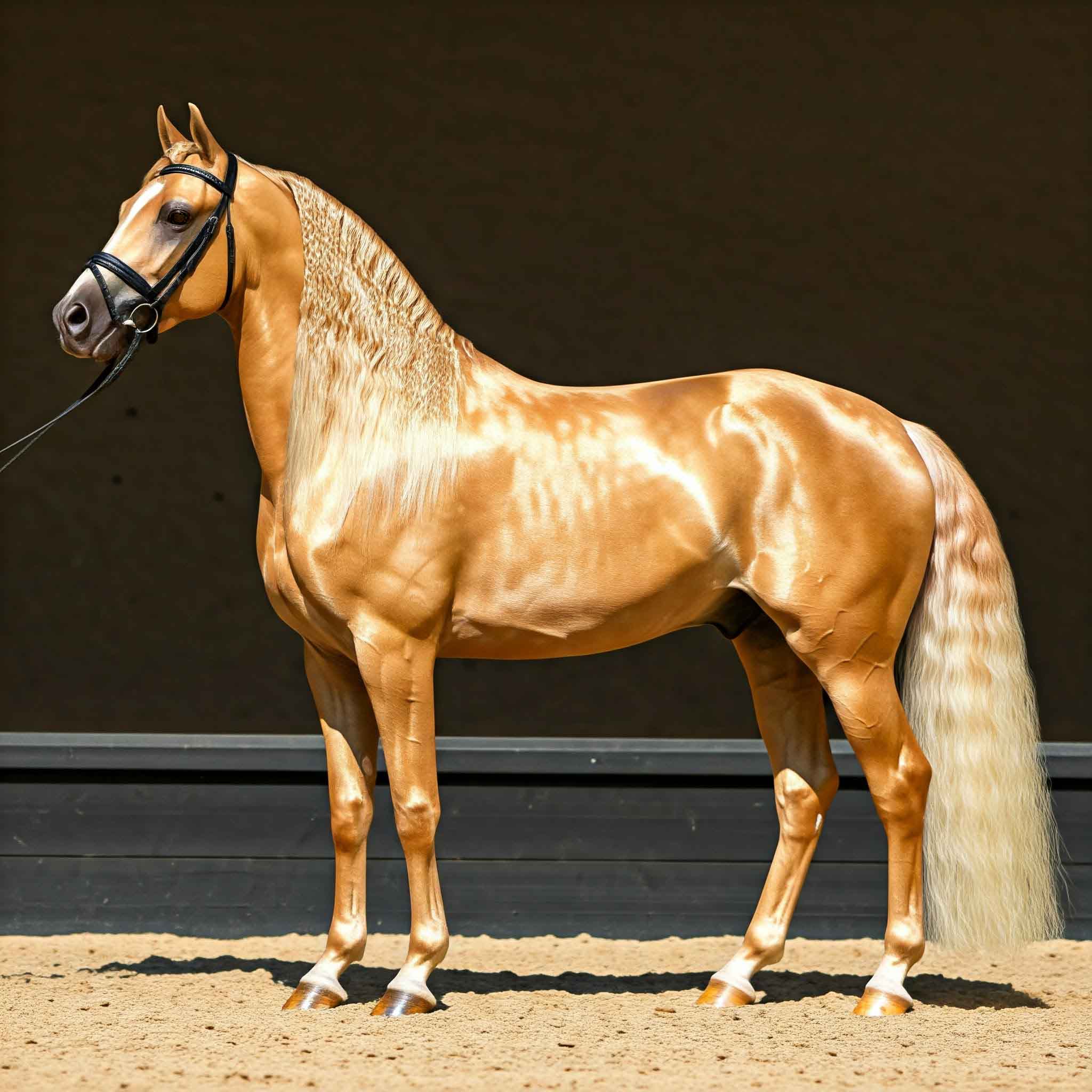 Showing champagne horses and ponies